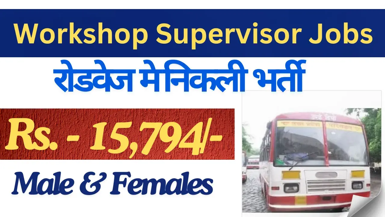 Workshop Supervisor Vacancy 2024