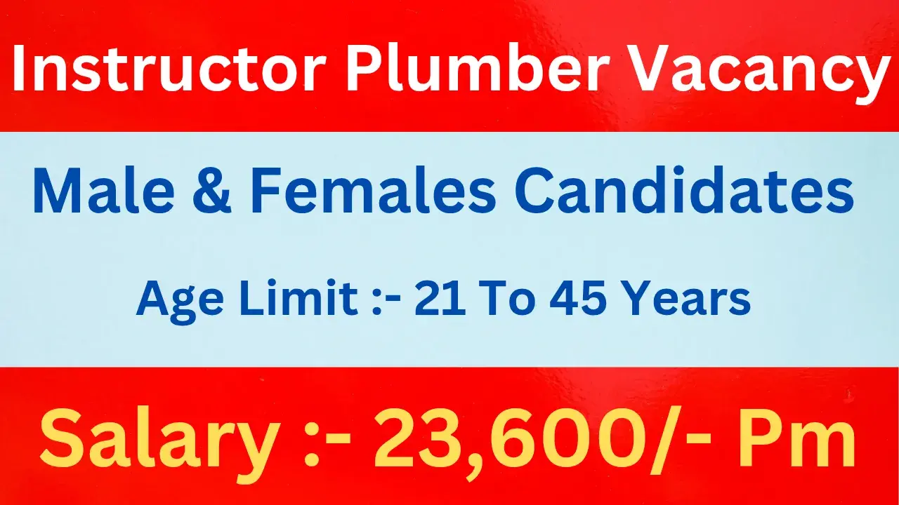 Instructor Plumber Vacancy