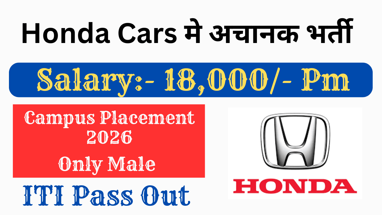 Honda Cars ITI Recruitment 2026