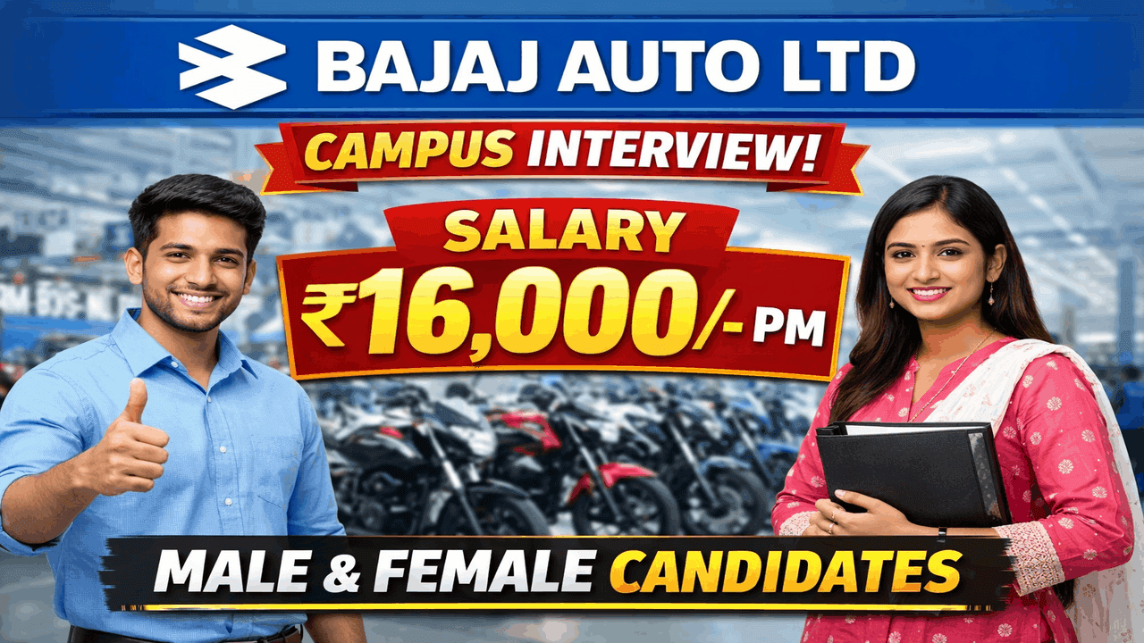 Bajaj Auto Recruitment 2026 Open Campus Placement Drive