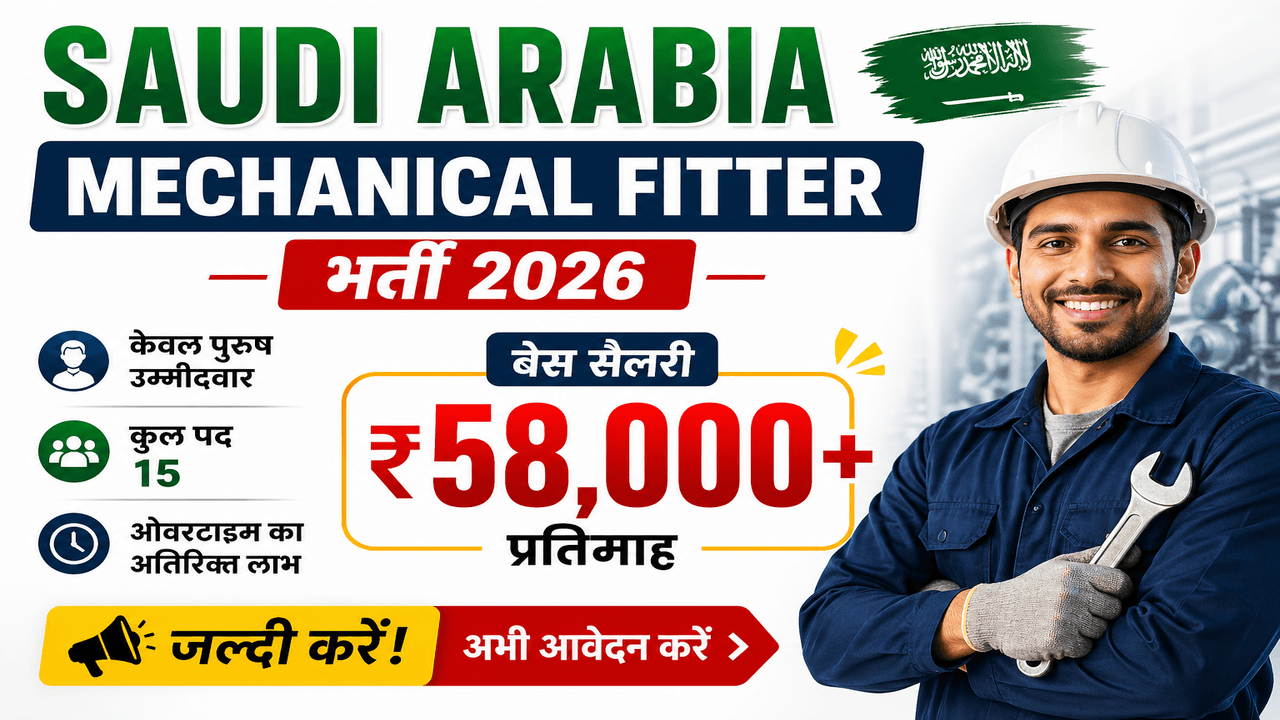 Saudi Arabia Mechanical Fitter Bharti 2026 – Private Foreign Job
