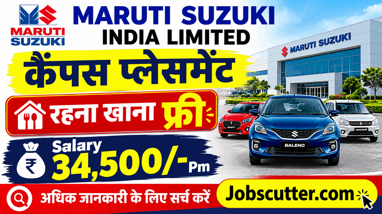 Maruti Company Vacancy 2026 – रहना और खाना फ्री जल्दी देखें